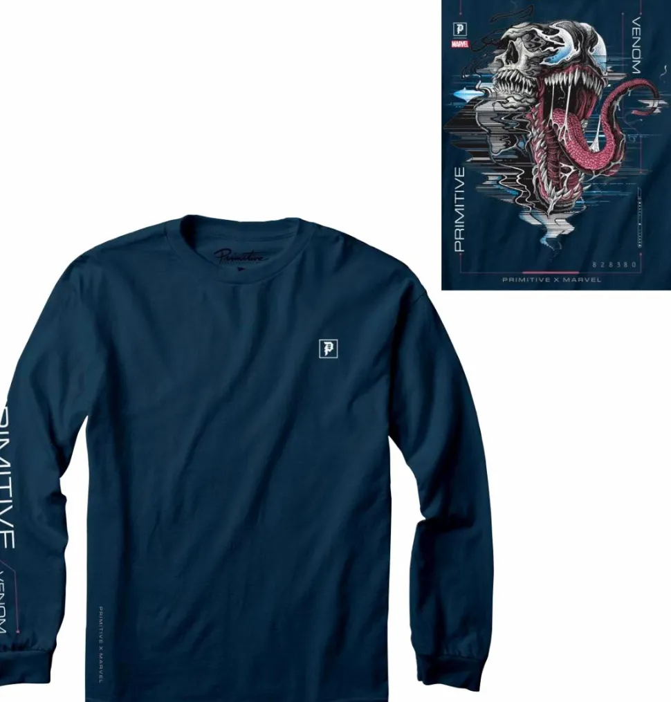 Marvel - Paul Jackson x Primitive Venom Harbor Blue Long Sleeve T-Shirt