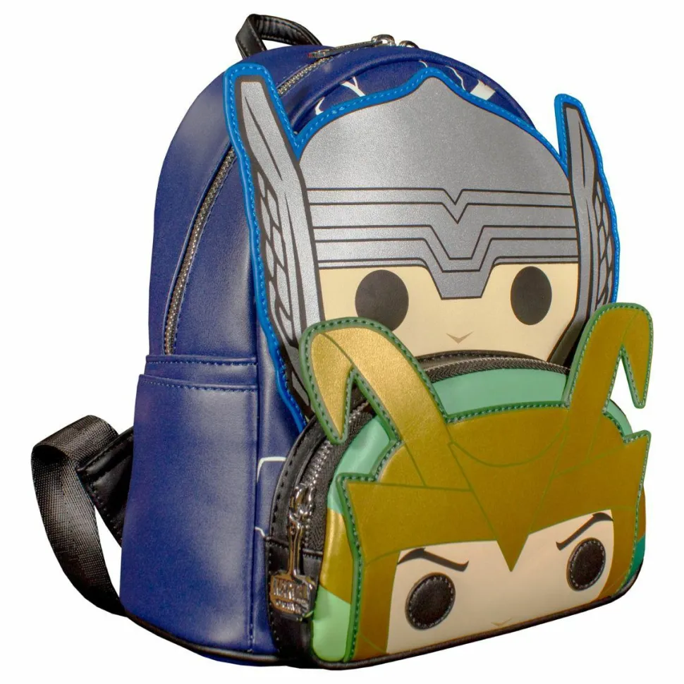 Marvel - Pop! Thor & Loki Cosplay Glow in the Dark 10” Faux Leather Mini Backpack