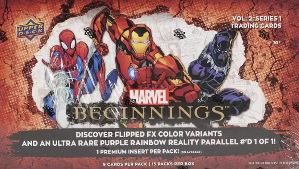 Marvel Comics - 2022 Marvel Beginnings Volume 2: Series 1 Hobby Trading Cards Pack (9 Cards)