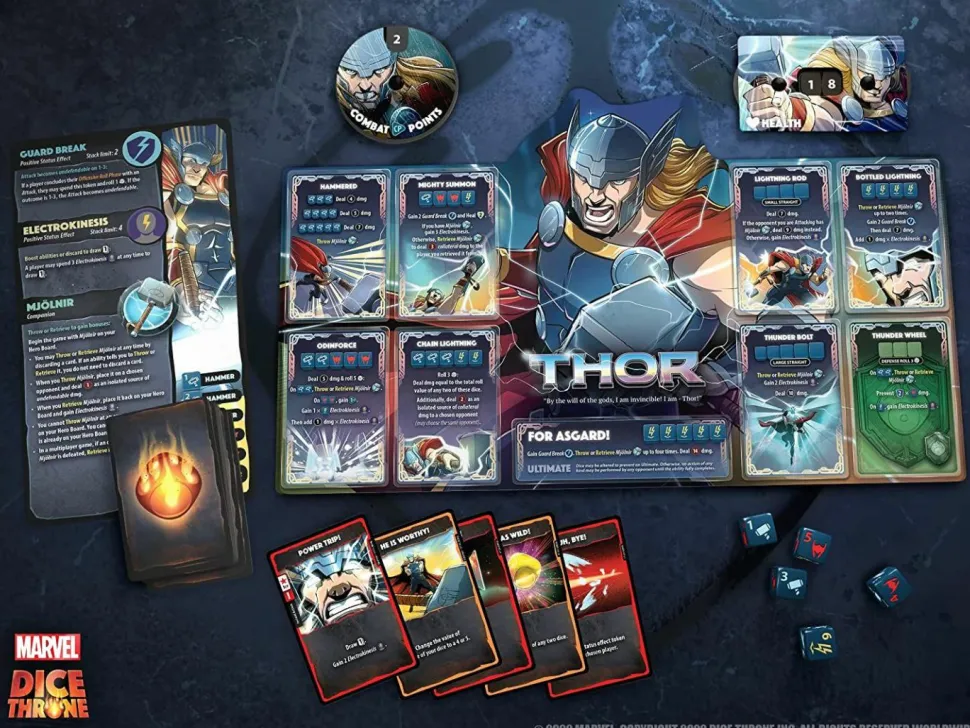 Marvel Dice Throne - Board Game 4-Hero Box Scarlet Witch Vs Thor Vs Loki Vs Spider-Man