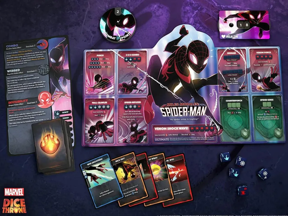 Marvel Dice Throne - Board Game 4-Hero Box Scarlet Witch Vs Thor Vs Loki Vs Spider-Man