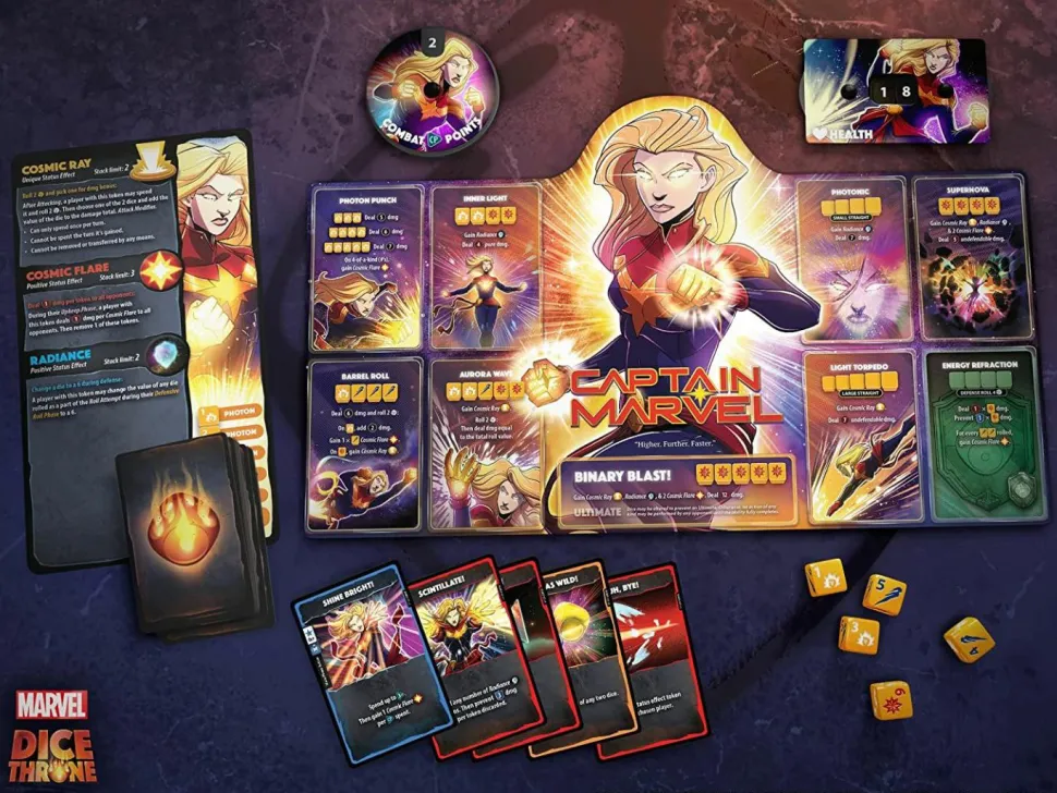 Marvel Dice Throne - Board Game 2-Hero Box Captain Marvel Vs Black Panther