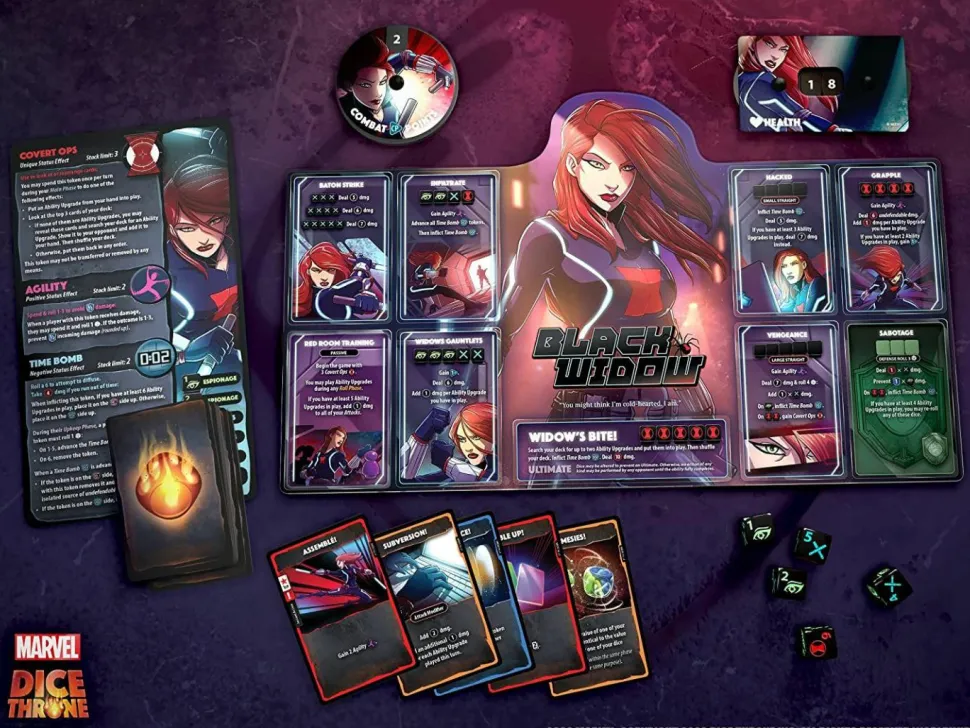 Marvel Dice Throne - Board Game 2-Hero Box Black Widow Vs Doctor Strange