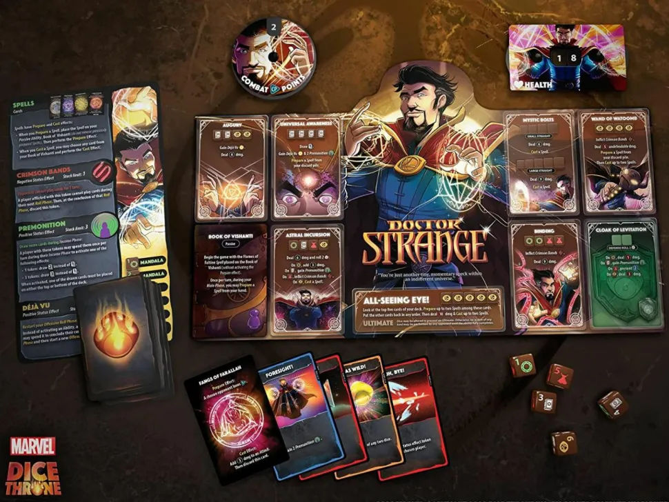 Marvel Dice Throne - Board Game 2-Hero Box Black Widow Vs Doctor Strange