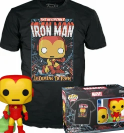 Marvel: Holiday - Iron Man Glow in the Dark Pop! Vinyl Figure & T-Shirt Box Set