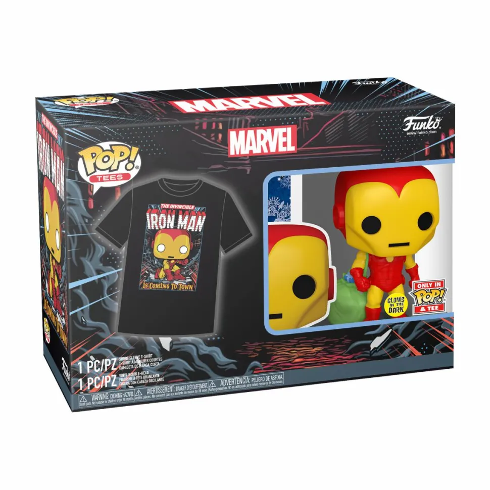 Marvel: Holiday - Iron Man Glow in the Dark Pop! Vinyl Figure & T-Shirt Box Set