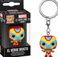 Marvel: Lucha Libre Edition - El Heroe Invicto Iron Man Pocket Pop! Vinyl Keychain