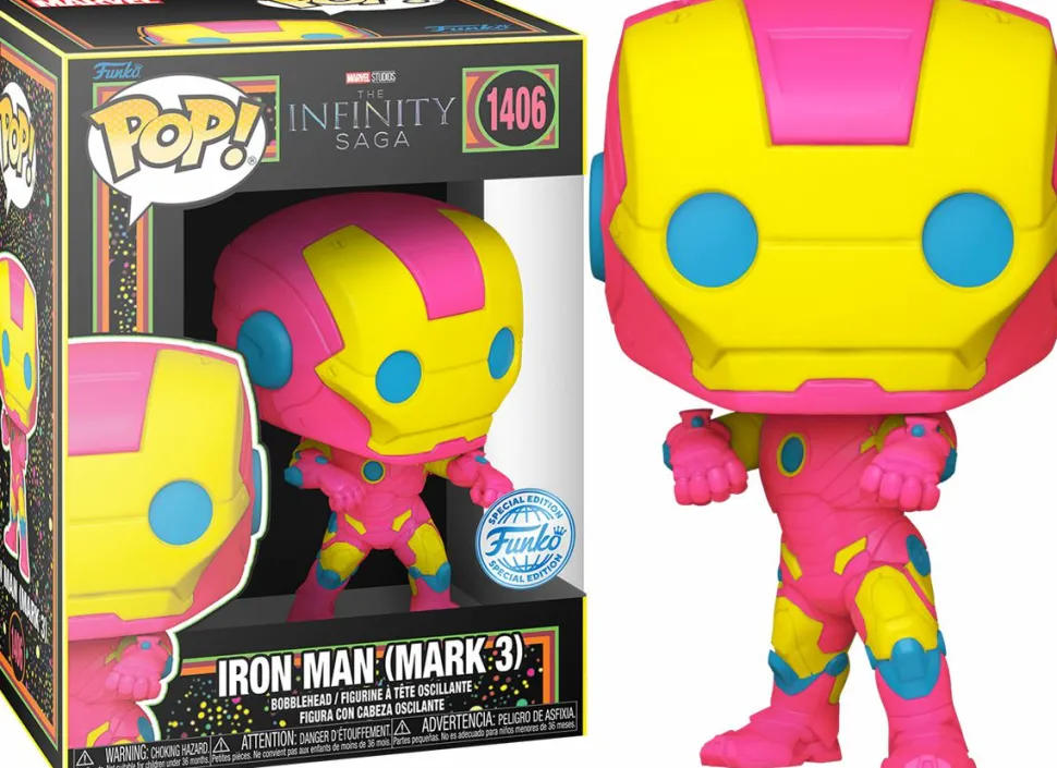 Marvel: The Infinity Saga - Iron Man (Mark 3) Blacklight Pop! Vinyl Figure