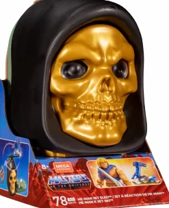 Masters of the Universe - He-Man Mini Action Figure with Jet Sled Skeletor Skull Case Construction Playset