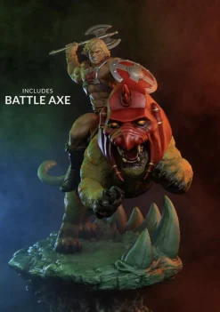 Masters of the Universe - He-Man & Battle Cat Classic Deluxe 23” Maquette Statue