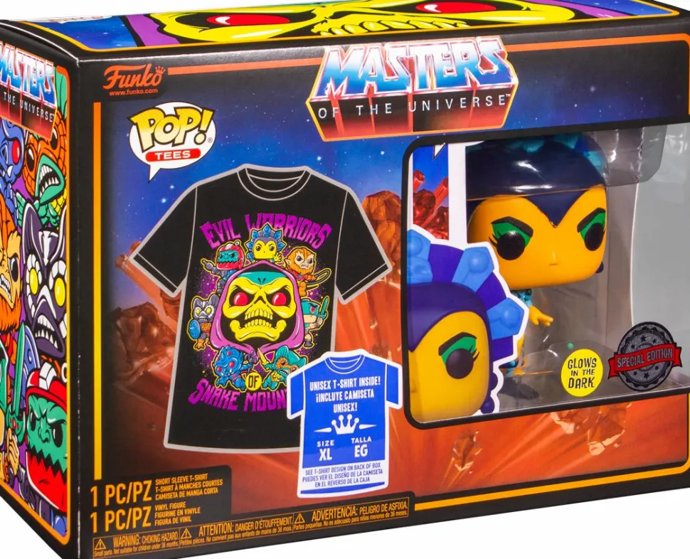 Masters of the Universe - Evil Lyn Glow in the Dark Pop! Vinyl Figure & T-Shirt Box Set