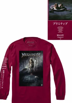 Megadeth - Megadeth x Primitive Skin Burgundy Long Sleeve T-Shirt