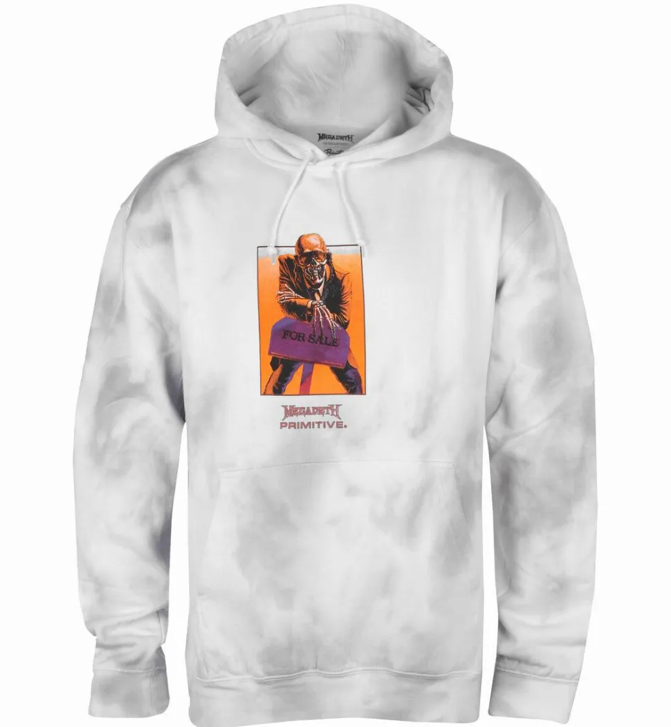Megadeth - Megadeth x Primitive Peace Sells Washed White Sweatshirt Hoodie