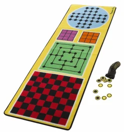 Melissa and Doug - 4-in-1 Game Rug with Wooden Pieces