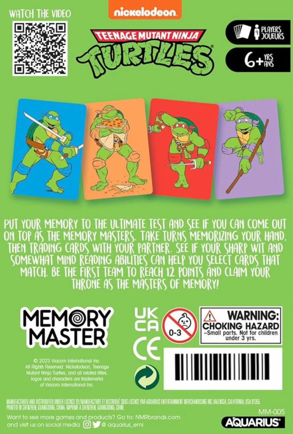 Memory Master - Teenage Mutant Ninja Turtles Edition Card Game