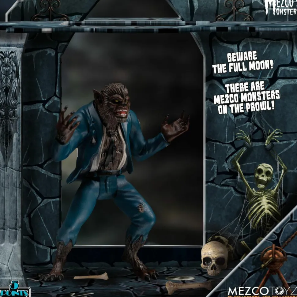 Mezco’s Monsters - Tower of Fear Deluxe 5-Points 3.75” Action Figure 5-Pack