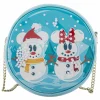 Mickey Mouse - Mickey & Minnie Mouse Snow Globe 7” Faux Leather Crossbody Bag
