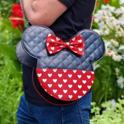 Mickey Mouse - Mickey & Minnie Mouse Valentines 12” Faux Leather Reversible Crossbody Bag
