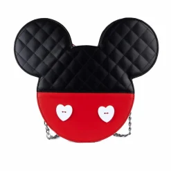 Mickey Mouse - Mickey & Minnie Mouse Valentines 12” Faux Leather Reversible Crossbody Bag