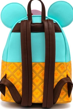 Mickey Mouse - Mickey & Minnie Mouse Sweet Treats Ice Cream Sundae 10” Faux Leather Mini Backpack