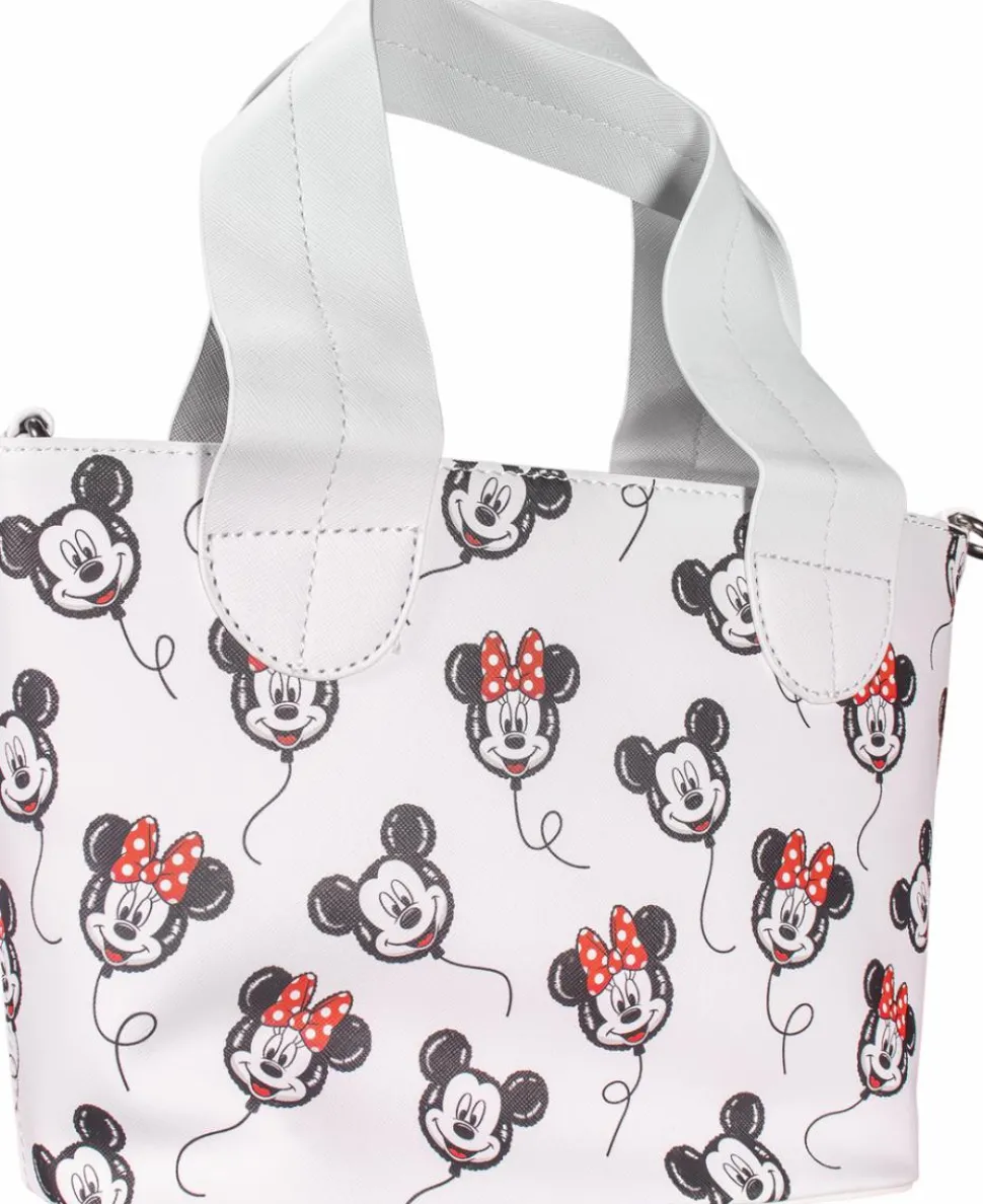 Mickey Mouse - Mickey & Minnie Balloons 9” Faux Leather Crossbody Handbag