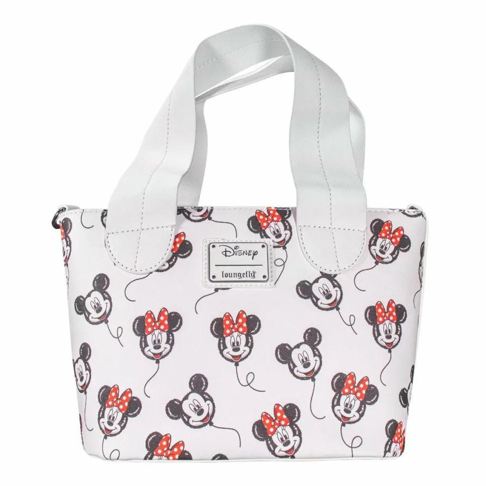 Mickey Mouse - Mickey & Minnie Balloons 9” Faux Leather Crossbody Handbag