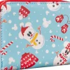 Mickey Mouse - Mickey & Minnie Mouse Snowman 4” Faux Leather Zip-Around Wallet