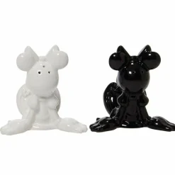 Mickey Mouse - Minnie Mouse Black & White Ceramic Salt & Pepper Shaker Set