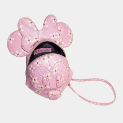 Mickey Mouse - Minnie Mouse 3D Floral Head 11” Faux Leather Crossbody Handbag