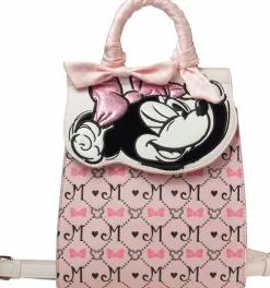 Mickey Mouse - Minnie Mouse Monogram 9” Faux Leather Flap Mini Backpack