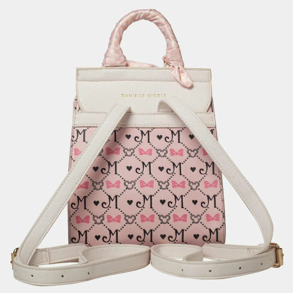 Mickey Mouse - Minnie Mouse Monogram 9” Faux Leather Flap Mini Backpack