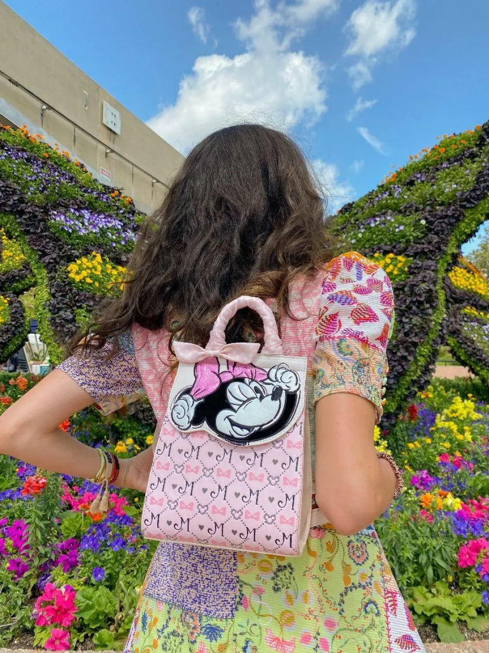 Mickey Mouse - Minnie Mouse Monogram 9” Faux Leather Flap Mini Backpack