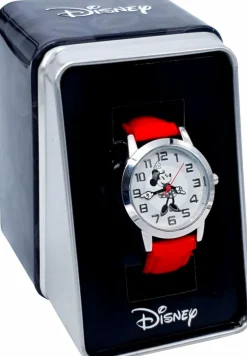 Mickey Mouse - Steamboat Minnie Mouse Red Faux Leather Band Petit Watch (One Size)