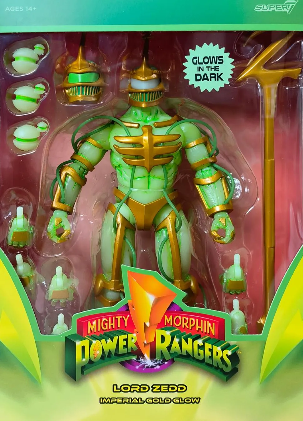Mighty Morphin Power Rangers - Lord Zedd (Imperial Gold Glow) Ultimates! 7" Scale Action Figure (2024 SDCC Exclusive)