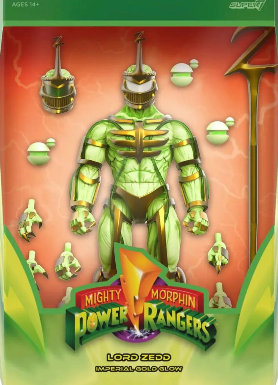 Mighty Morphin Power Rangers - Lord Zedd (Imperial Gold Glow) Ultimates! 7" Scale Action Figure (2024 SDCC Exclusive)