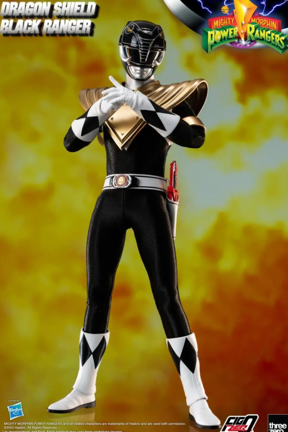 Mighty Morphin Power Rangers - Dragon Shield Black Ranger FigZero 1/6th Scale Action Figure