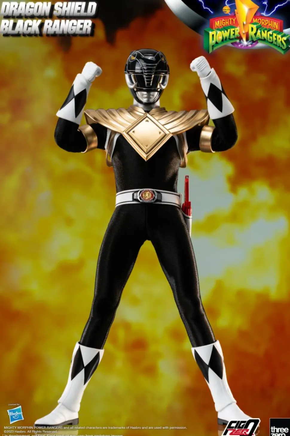 Mighty Morphin Power Rangers - Dragon Shield Black Ranger FigZero 1/6th Scale Action Figure