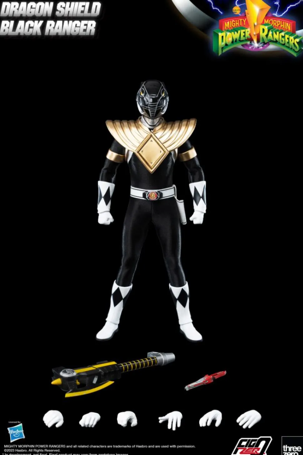 Mighty Morphin Power Rangers - Dragon Shield Black Ranger FigZero 1/6th Scale Action Figure
