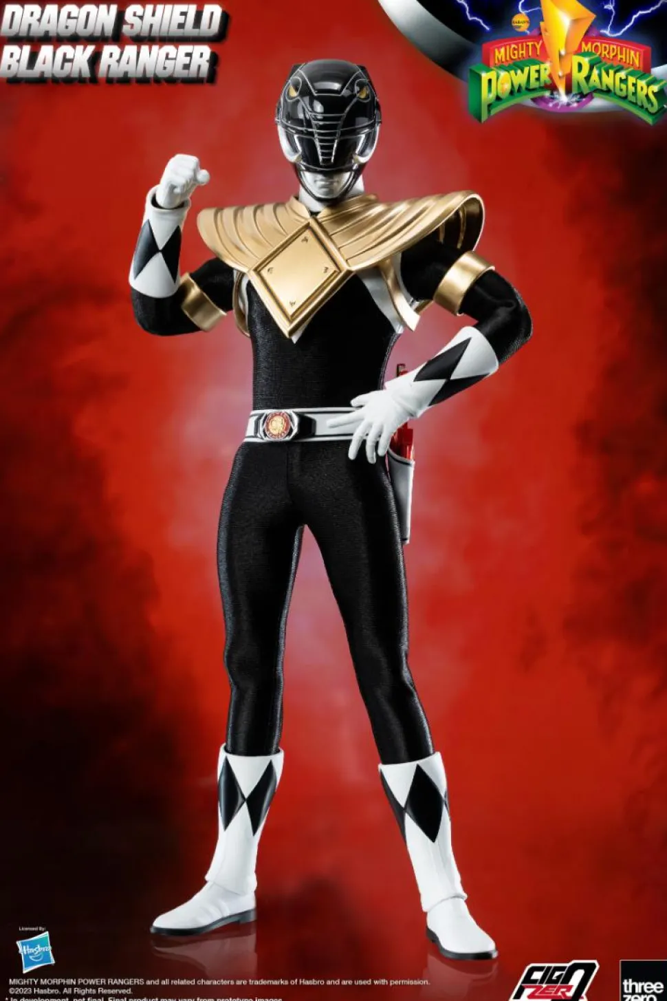 Mighty Morphin Power Rangers - Dragon Shield Black Ranger FigZero 1/6th Scale Action Figure
