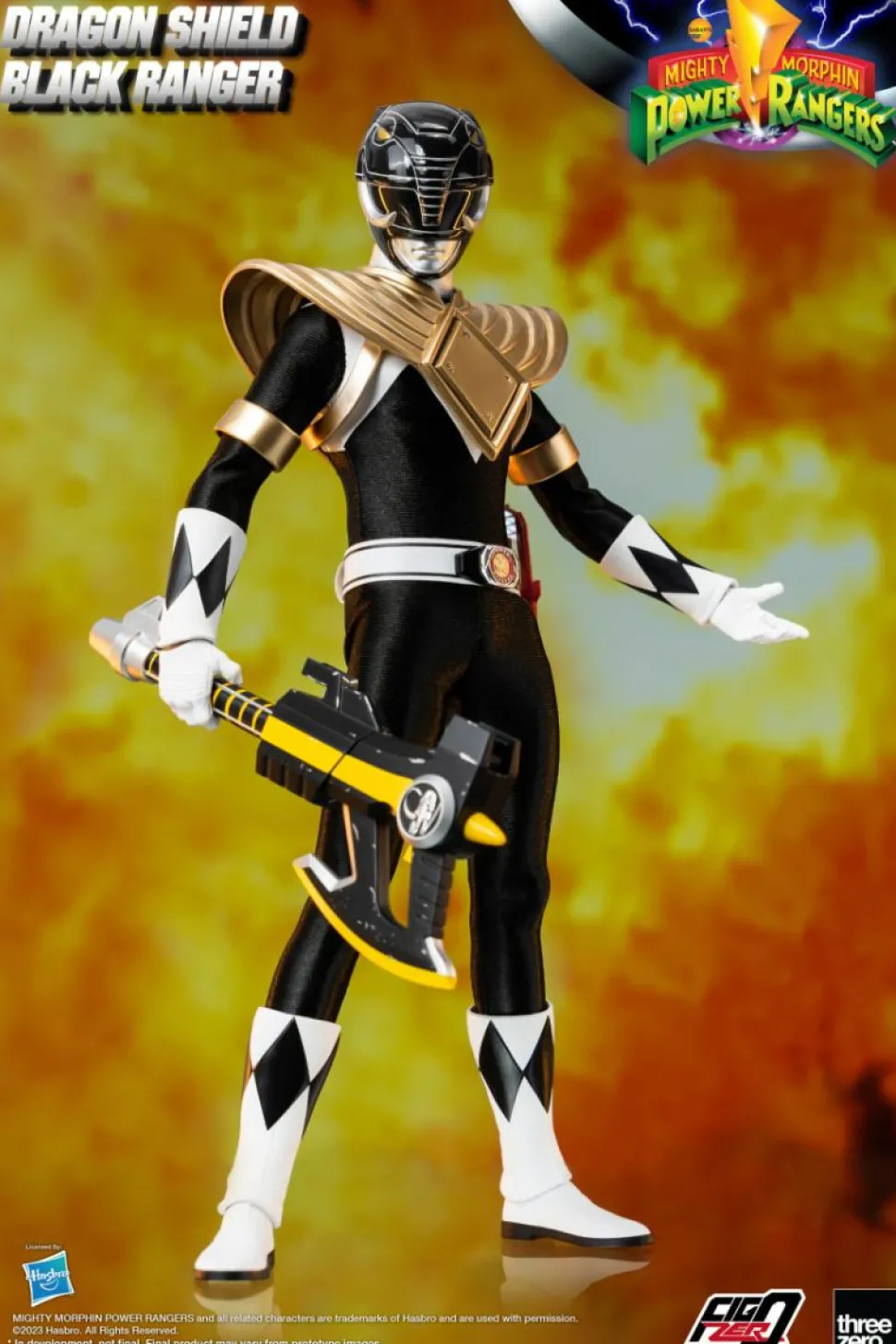 Mighty Morphin Power Rangers - Dragon Shield Black Ranger FigZero 1/6th Scale Action Figure