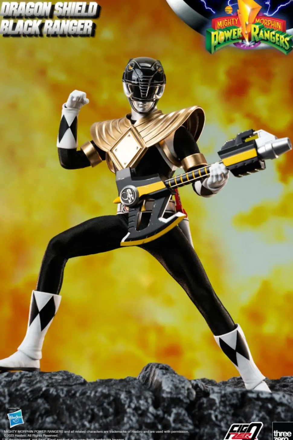 Mighty Morphin Power Rangers - Dragon Shield Black Ranger FigZero 1/6th Scale Action Figure