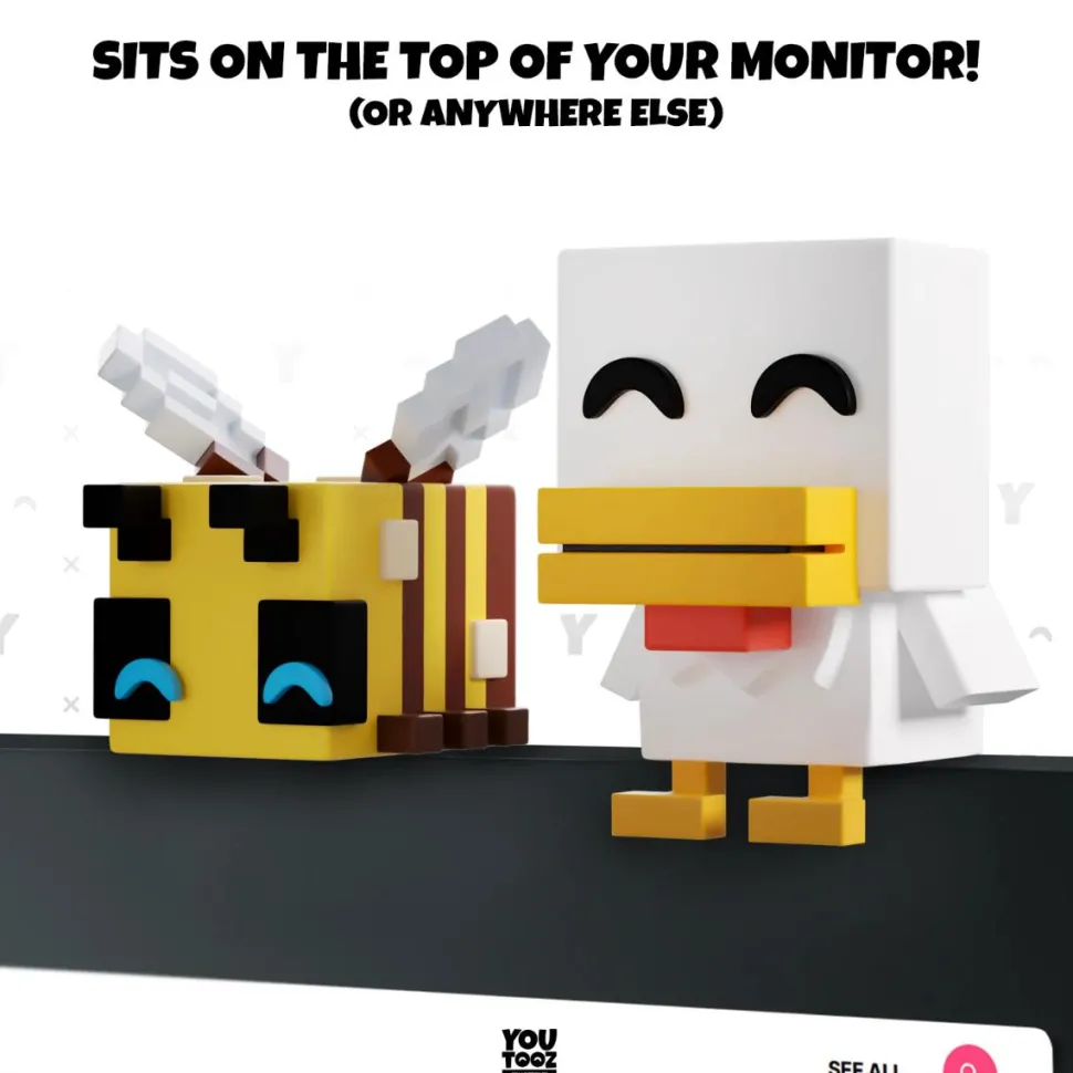 Minecraft - Bee and Chicken Monitor Buddiez 2.5" Vinyl Figure 2-Pack