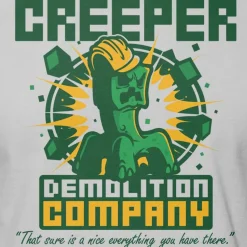Minecraft - Creeper Demolition Co Silver Male T-Shirt