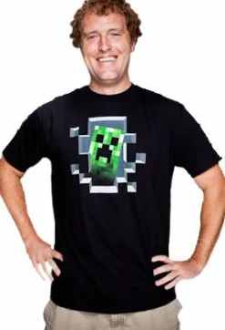 Minecraft - Creeper Inside Black Male T-Shirt