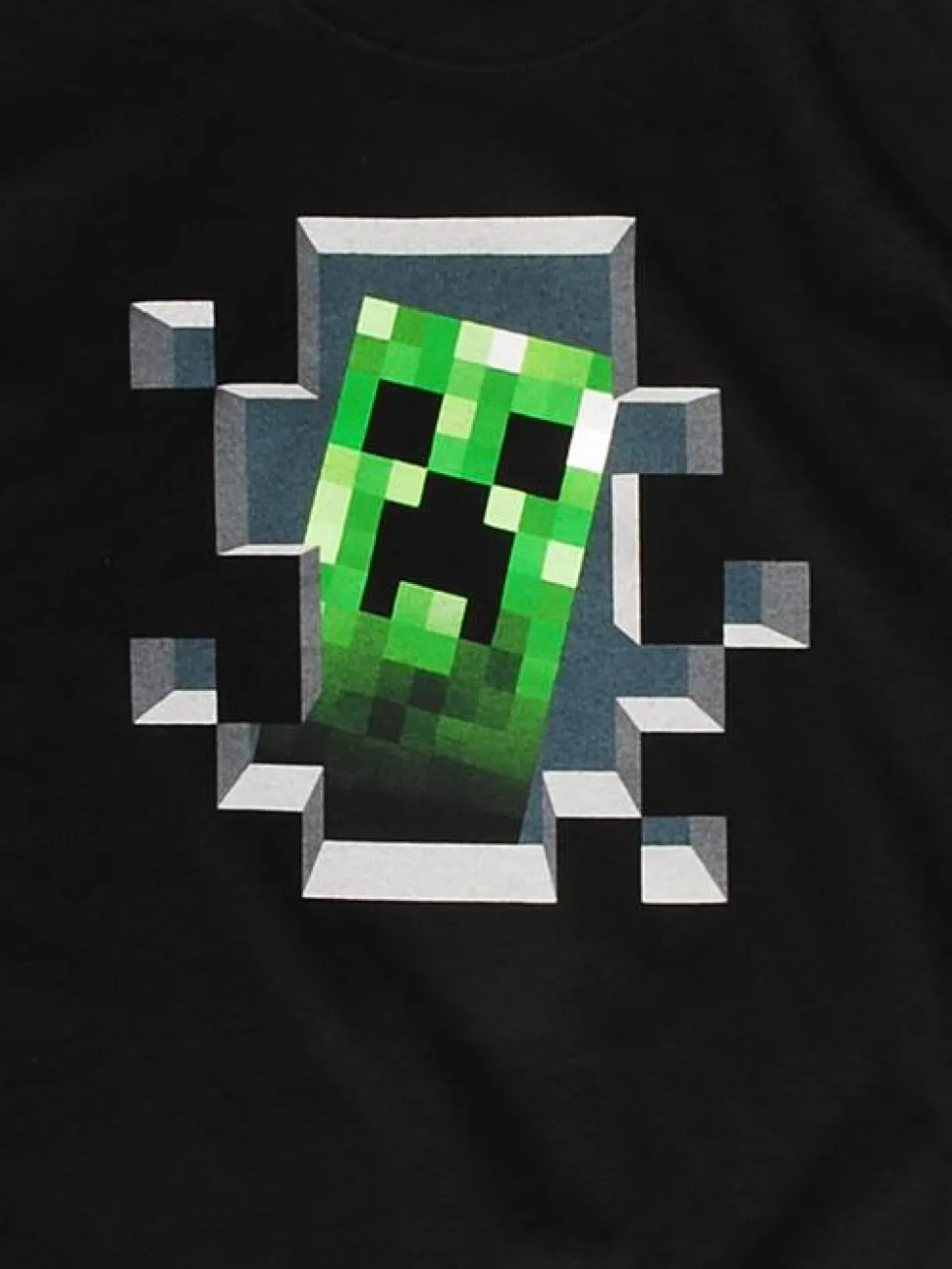 Minecraft - Creeper Inside Black Male T-Shirt