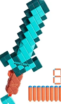 Minecraft - Diamond Sword Nerf Dart Blaster Roleplay Replica