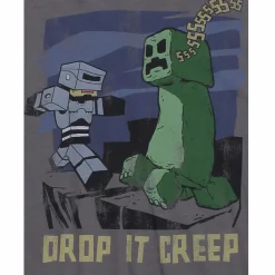 Minecraft - Drop It Creep Grey Male T-Shirt