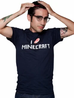 Minecraft - I Porkchop Minecraft Male Navy Premium T-Shirt