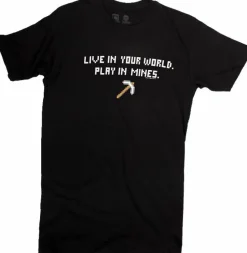 Minecraft - Live In Your World Play In Mines Black Male T-Shirt