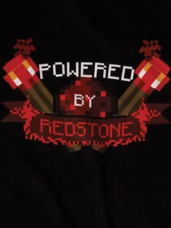 Minecraft - Powered by Redstone Black Male T-Shirt